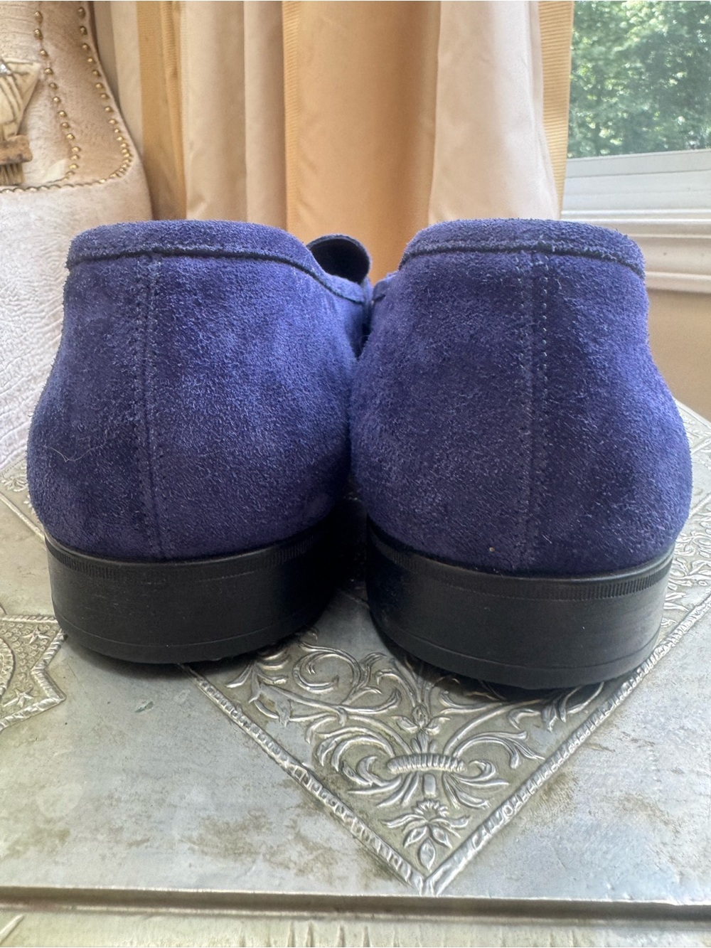 Salvatore Ferragamo Navy Suede Gancini Bit Loafers 12 2E - Picture 6 of 15